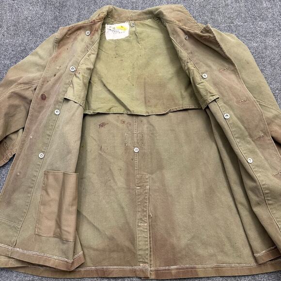 Vintage Militaires Equipment Jacket L Euro Army Military Trench Distressed WW2 - Picture 5 of 11